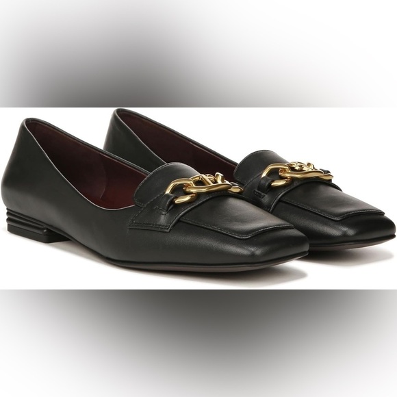 Franco Sarto Shoes - Franco Sarto women’s Tiari Elegant Black slip onLoafers w/ Gold Accent sz 8.5M